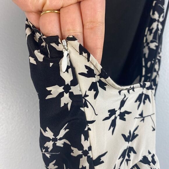 Tanya Taylor Asymmetrical Floral 100% Silk Midi Dress - Picture 8 of 13